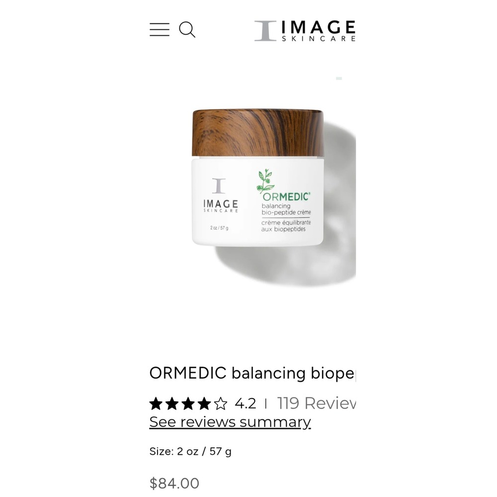 IMAGE Skincare ORMEDIC Balancing Bio-Peptide Creme 2oz 57g Moisturizer